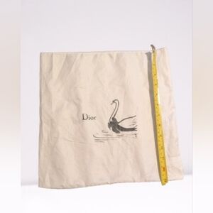 Vintage Dior White Pouch Storage Swan Illustration 13" x 13"